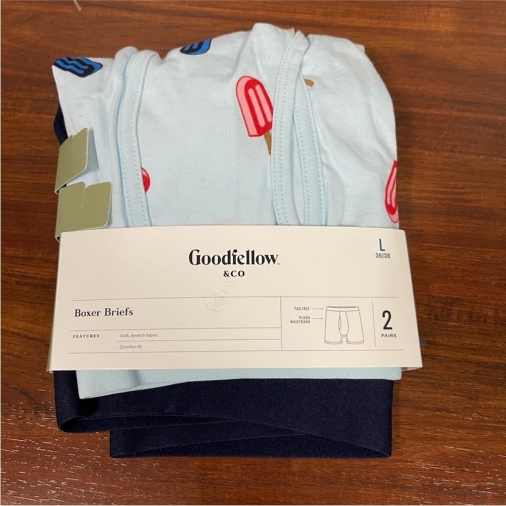 Goodfellow & Co Men’s Boxer Briefs - Blue and White- Popsicle